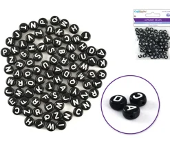 Multicraft Alpha Beads – 8mm Cube – White Black