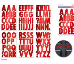 MultiCraft Alpha Sticker Sheets – Large Cap Red Metallic