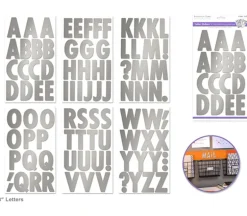 MultiCraft Alpha Sticker Sheets – Large Cap Silver Metallic