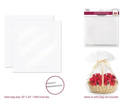 MultiCraft Clear Basket Cello Bags – 22×25 – 2-Piece