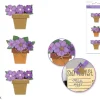 MultiCraft Floral Embellish – 3D Handmade Paper Flower Pots – Viola