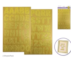 MultiCraft Glitter Chipboard Letter Stickers – Gold Glitter