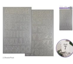 MultiCraft Glitter Chipboard Letter Stickers – Silver Glitter