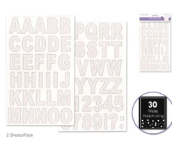 MultiCraft Glitter Chipboard Letter Stickers – White Glitter