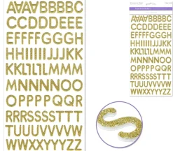 MultiCraft Glitter Foam Alphabet Stickers – 3/4-inch Gold
