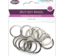 Multicraft Split Key Ring – 1-inch – 12 Piece