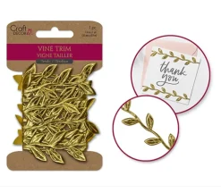 MultiCraft Vine Trim Garland Ribbon – Gold