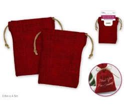 MutliCraft Burlap Goody Bags – 2 Piece – Red