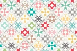 My Happy Place Quilt Blocks on Cream Cotton Canvas