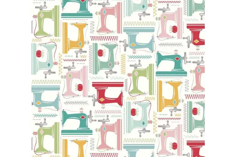My Happy Place Sewing Machines Cotton Canvas