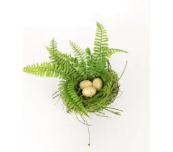 10″ Nest with Eggs & Ferns