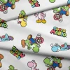 Nintendo Super Mario and Yoshi Toss on White Fabric