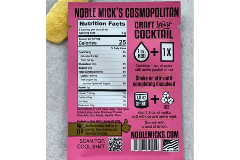 Noble Micks Single Serve Craft Cocktails Mix – Cosmopolitan