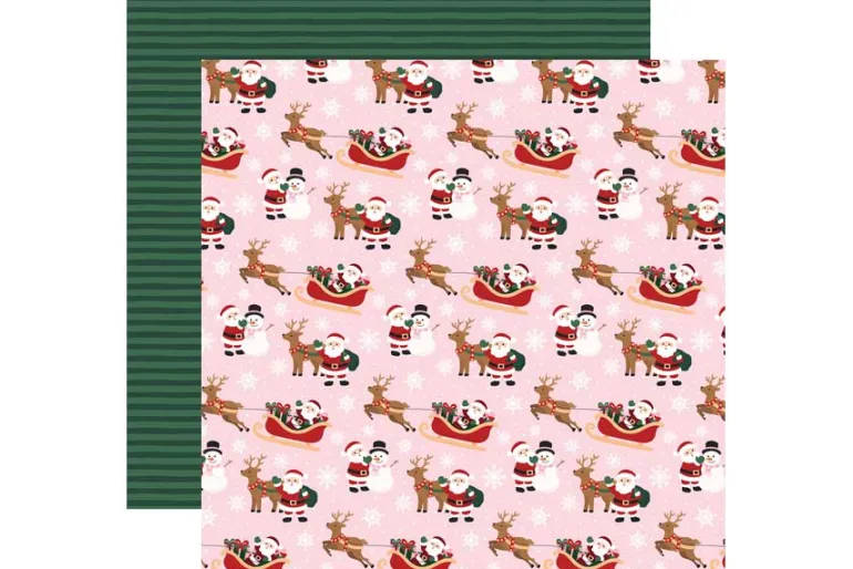 North Pole Christmas 4×4 Journaling Cards 12×12 Patterned Paper