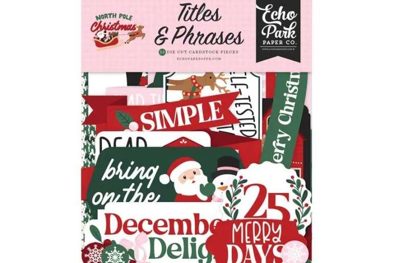 North Pole Christmas 4×4 Journaling Cards 12×12 Patterned Paper