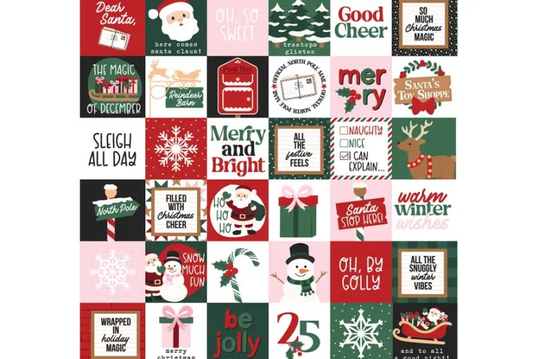North Pole Christmas 3×4 Journaling Cards 12×12 Patterned Paper