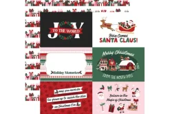North Pole Christmas Snowflake Stripes 12×12 Patterned Paper