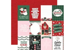 North Pole Christmas Snowflake Stripes 12×12 Patterned Paper