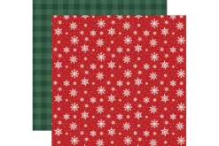 North Pole Christmas Snowflake Stripes 12×12 Patterned Paper