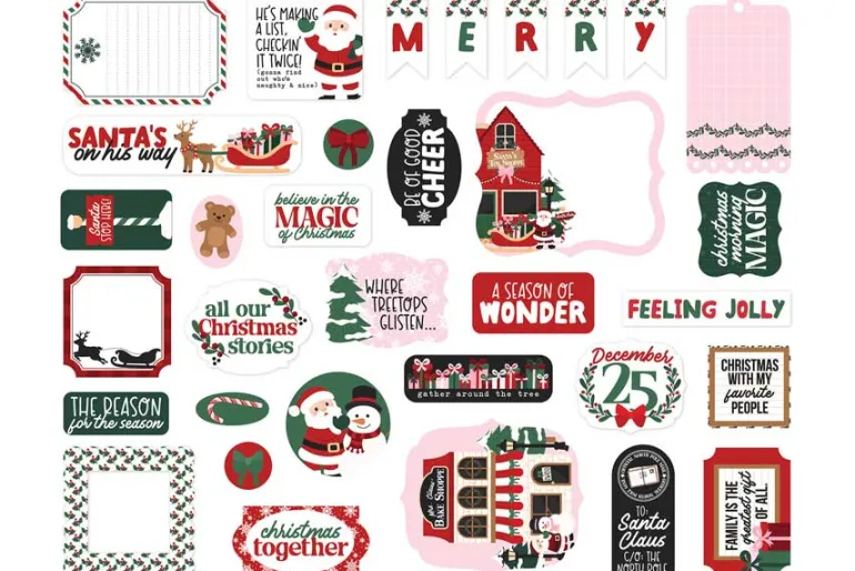 North Pole Christmas Snowflake Stripes 12×12 Patterned Paper