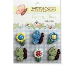 Novelty Buttons Butterfly and Daisy #SF102