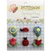 Novelty Buttons Flowers and Ladybugs #SF105