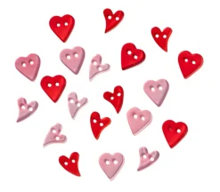 Novelty Buttons Lovely Hearts Sew Through Buttons #4467