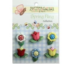 Novelty Buttons Spring Flowers #SF104