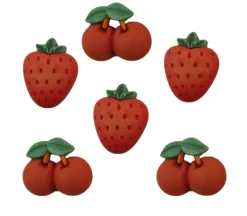 Novelty Buttons Strawberry & Cherry #SD109