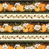 Oh My Gourd Pumpkins & Magnolia Floral Stripe