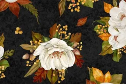 Oh My Gourd Pumpkins & Magnolia Floral Stripe