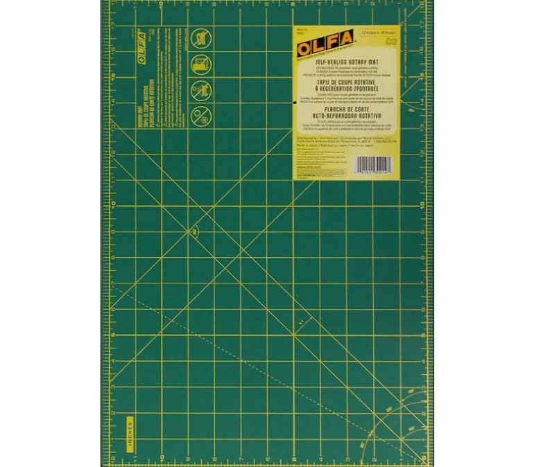 Olfa Rotary Mat – Grid 1-1/2mm x 12-inch x 18-inch – Green