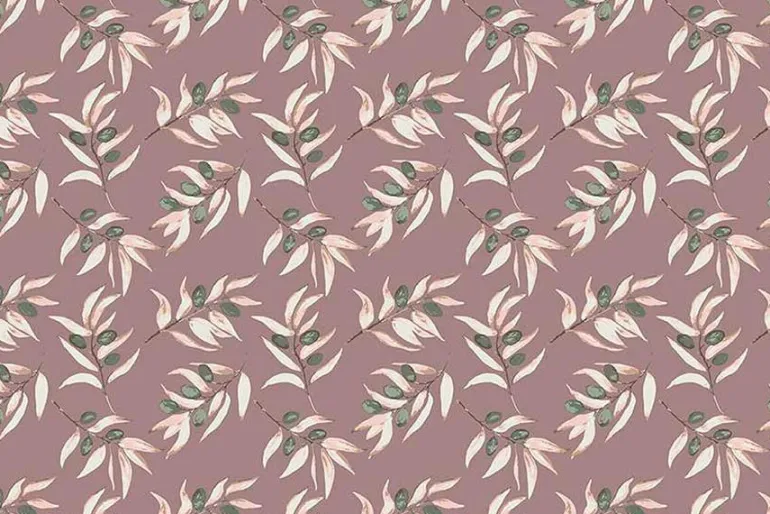 Olive Grove Branches on Heather Purple