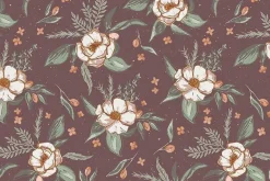 Olive Grove Florals on Plum