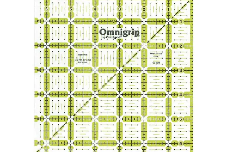 Omnigrid Omnigrip Non Slip Neon Ruler 6-1/2in by 6-1/2in Square
