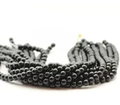 Onyx – Black – Dyed – Smooth Round With Large Hole. This Price Is For 1 Strand 12 To 14 Inches Long. 8mm. Strands Have 43 To 48 Pieces And Has 2.5 mm. Hole