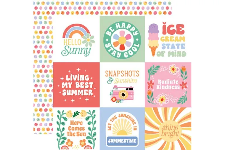 Our Groovy Summer: Groovy Flowers 12×12 Patterned Paper