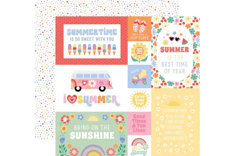 Our Groovy Summer: Groovy Flowers 12×12 Patterned Paper