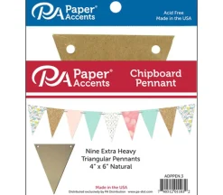 PA Accent Chip Pennant – 4-inch x 6-inch – 9 Piece – Natural