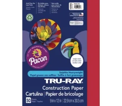 Pacon Construction Truray Paper – 12-inch x 18-inch – Black – 50 Sheets
