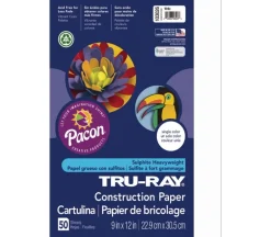 Pacon Construction Truray Paper – 12-inch x 18-inch – Black – 50 Sheets
