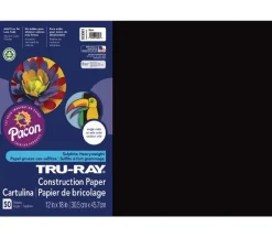 Pacon Construction Truray Paper – 12-inch x 18-inch – White – 50 Sheets