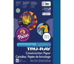 Pacon Construction Truray Paper – 9-inch x 12-inch – Black – 50 Sheets