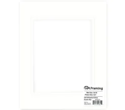 PA Framing Mat Board – Double 8-inch x 10-inch/5-inch x 7-inch – White Core Soft White/Soft White