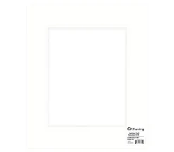 PA Framing Mat Board – Double 11-inch x 14-inch/8-inch x 10-inch – White Core Soft White/Soft White