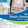 PA Paper Accent Plastic Sheet – 12-inch x 12-inch – .020-inch Clear 4 Piece
