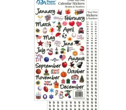 PA Paper Accents Calendar Sticker Month and Numbers – Medium Color