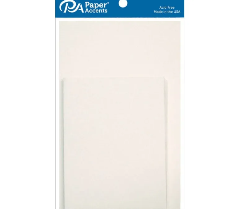 PA Paper Accents Card and Envelope – 4-1/4-inch x 5-1/2-inch – 10 Piece – Linen White