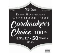 PA Paper Accents Cardmakers Choice – 8-1/2-inch x 11-inch – 100-pounds – White – 50 Piece