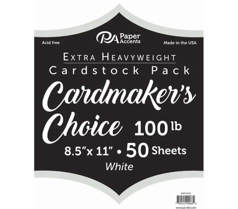 PA Paper Accents Cardmakers Choice – 8-1/2-inch x 11-inch – 100-pounds – White – 50 Piece